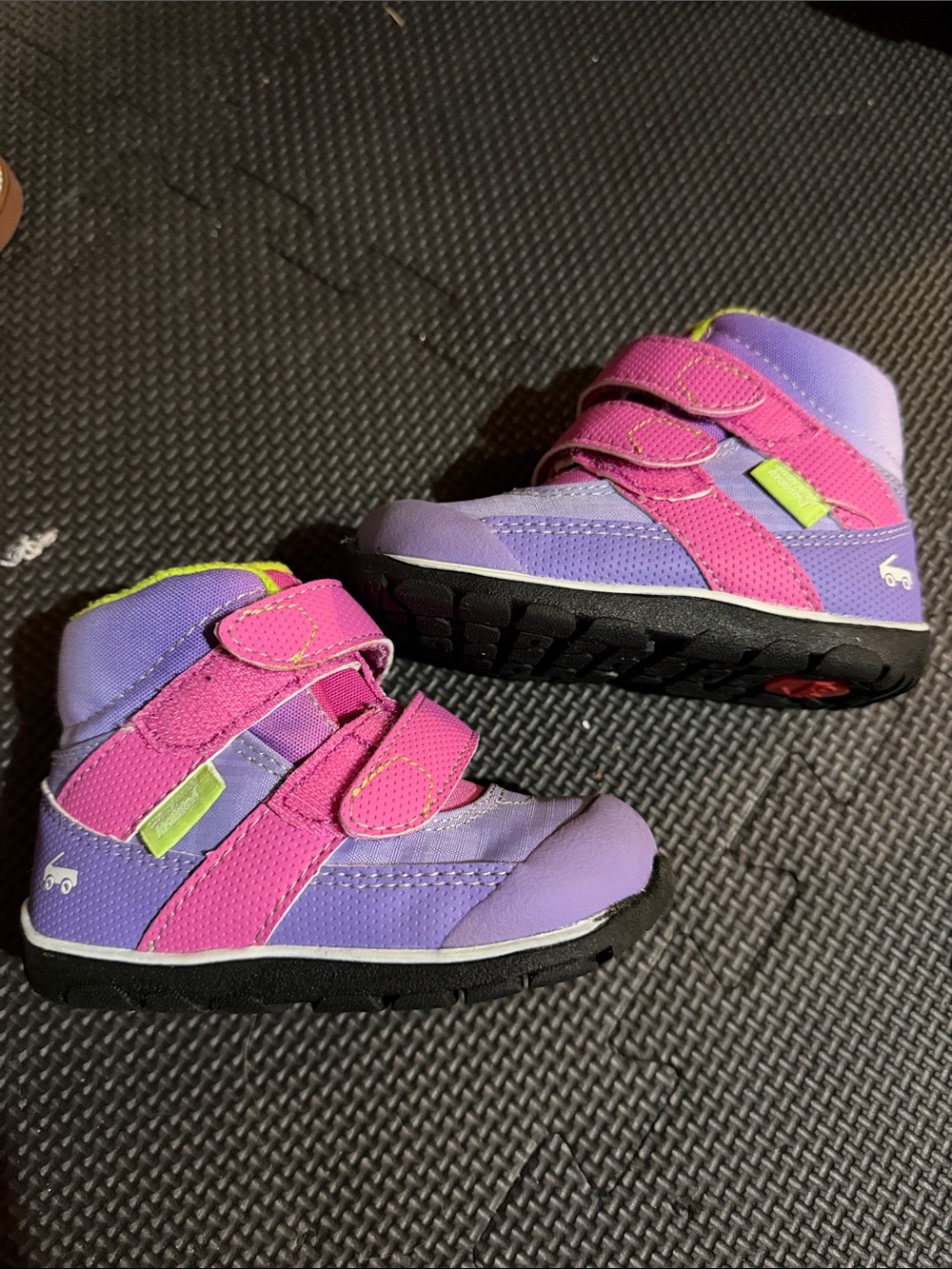 See Kai Run Purple and Pink Velcro High-Top Kids Sneakers